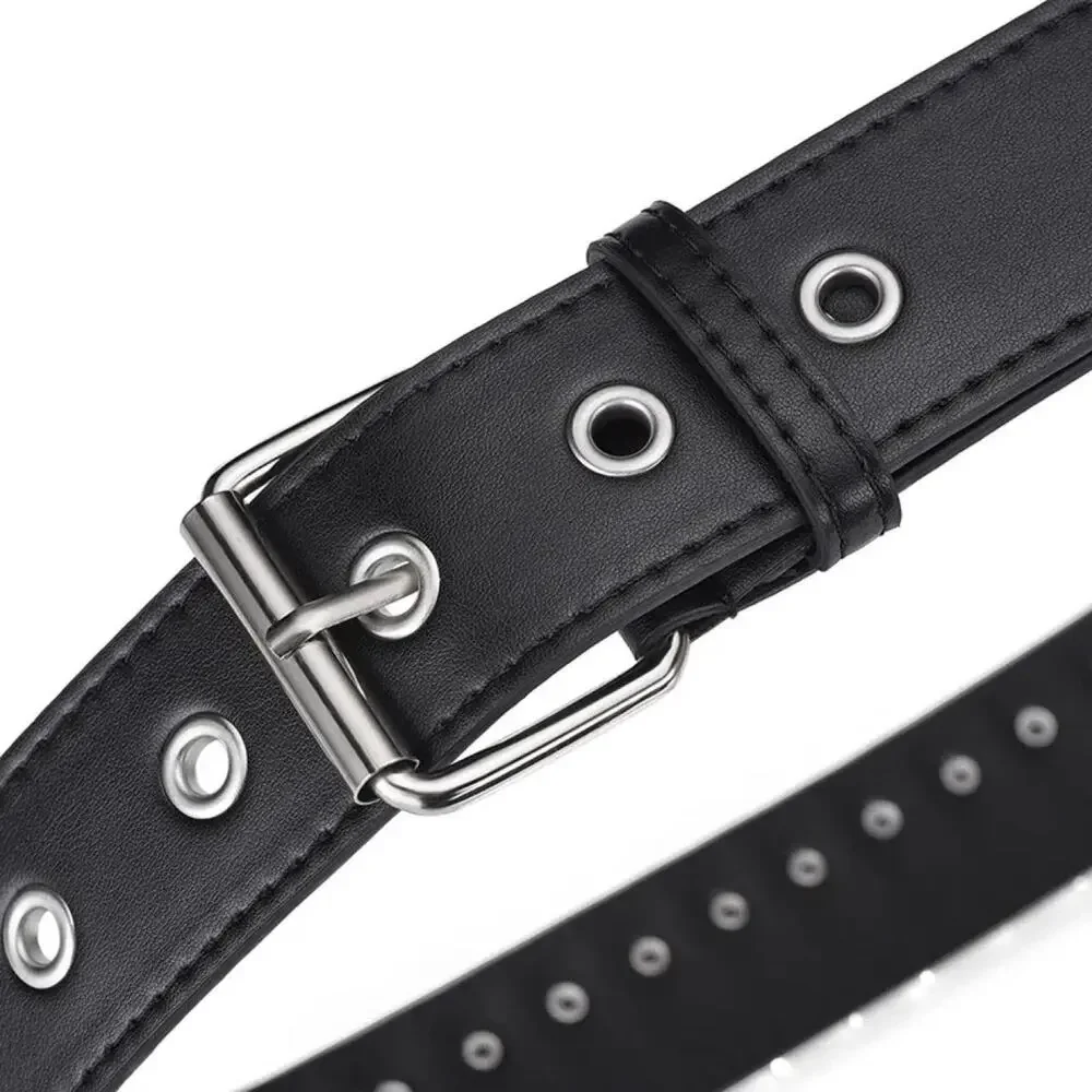 Black faux leather bullet belt Grunge punk goth emo y2k